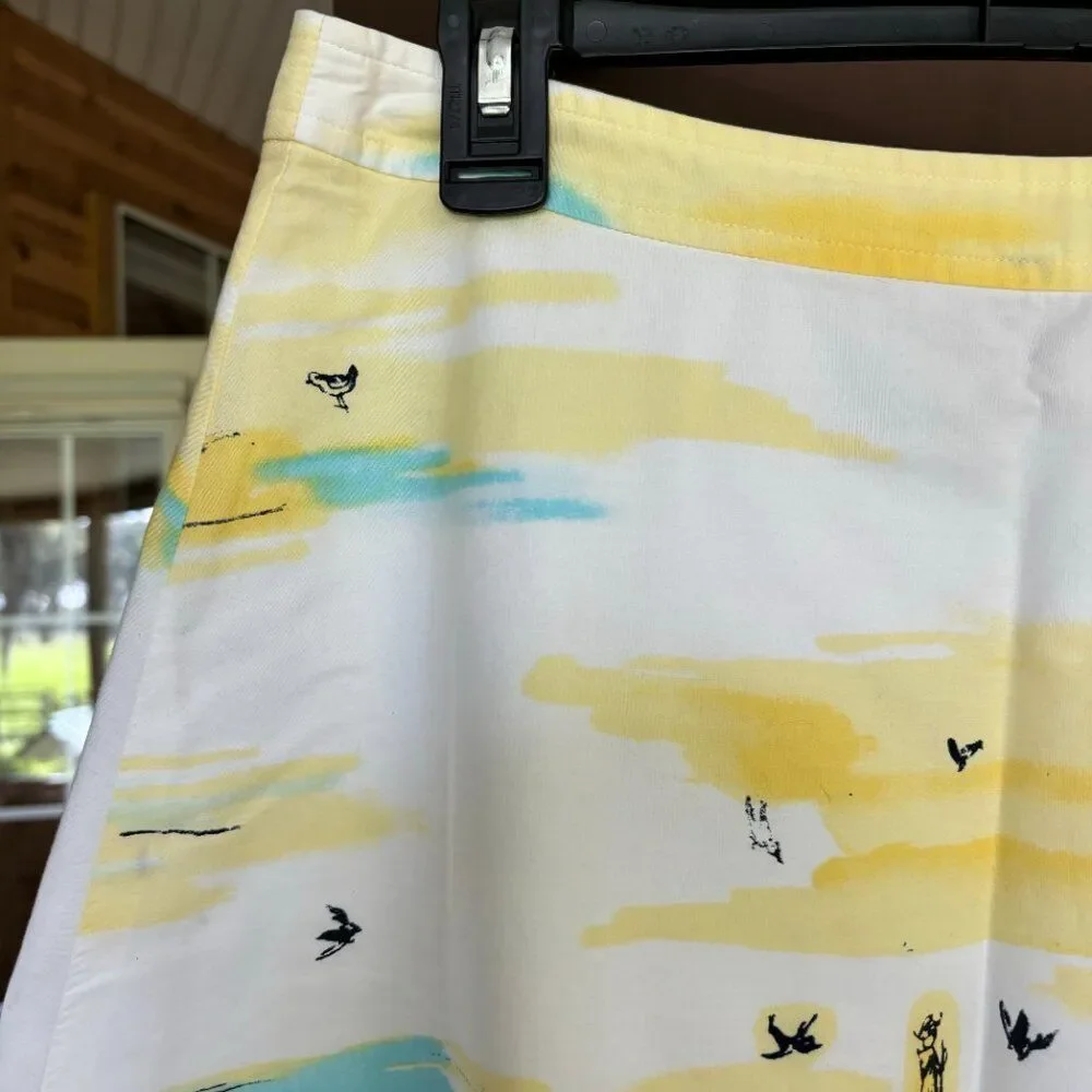 Valerie Stevens Skirt Women 8P A Line Romantic Yellow Wearable Art Fem Work - Picture 14 of 16